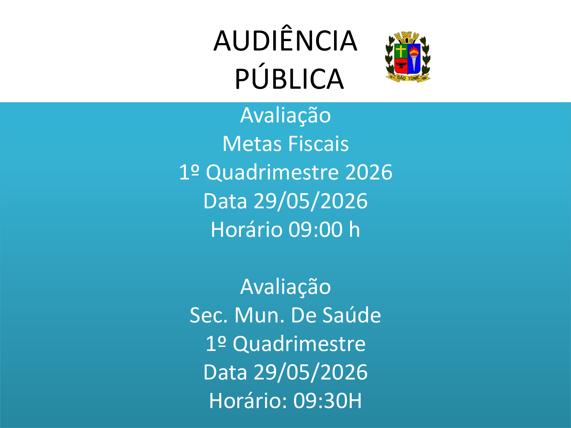 Audiência Pública 1º Quadrimestre 2026