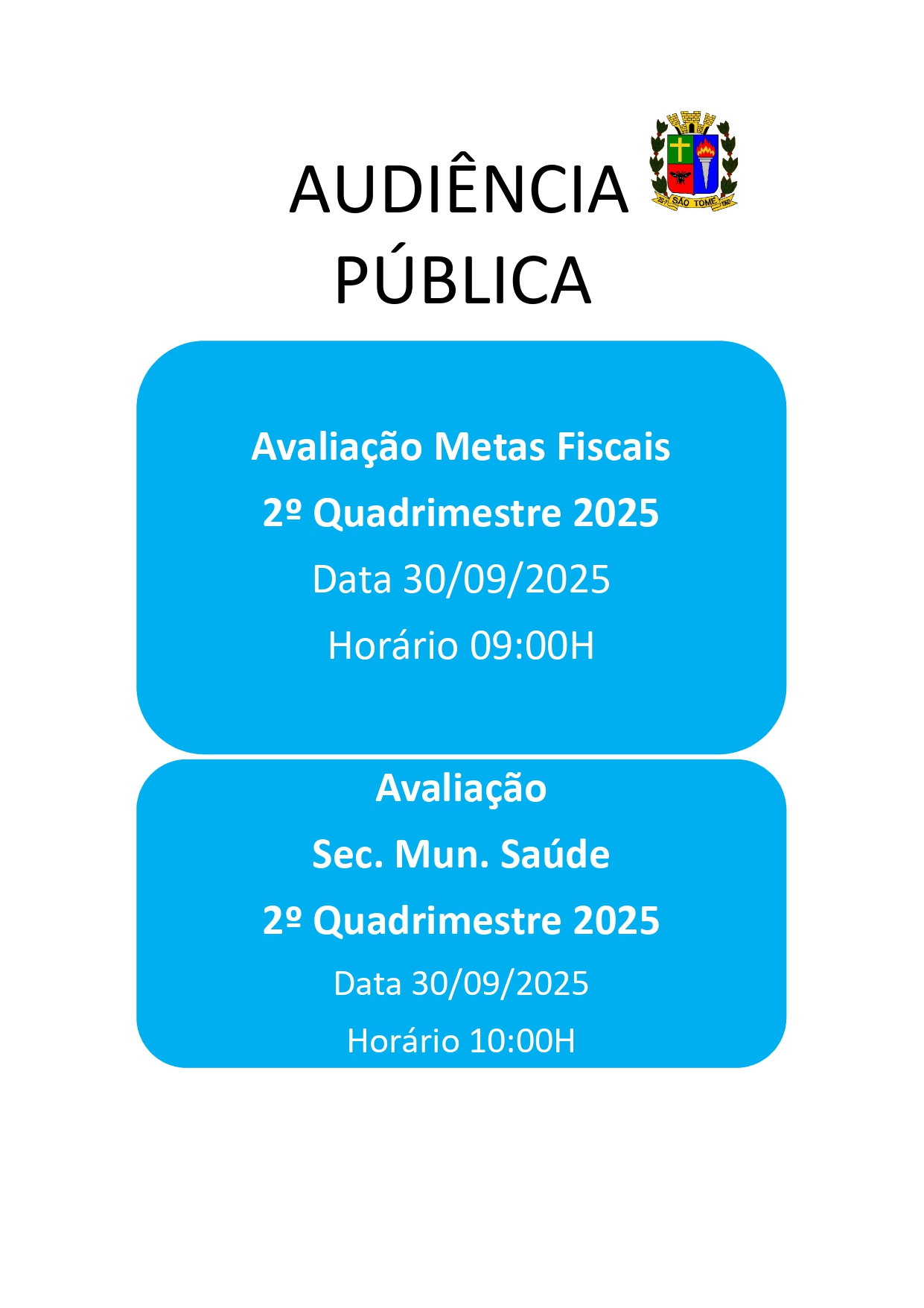 Audiência Pública 2º Quadrimestre de 2025 