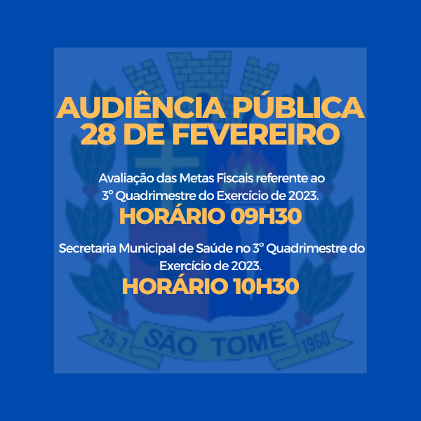 Audiência Pública 3º Quadrimestre de 2023
