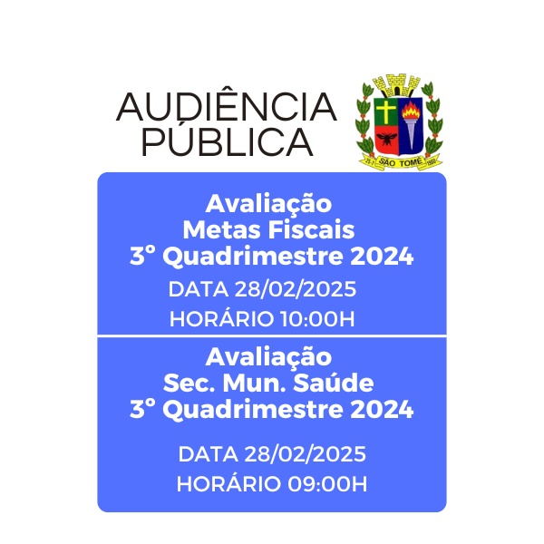 Audiência Pública 3º Quadrimestre de 2024