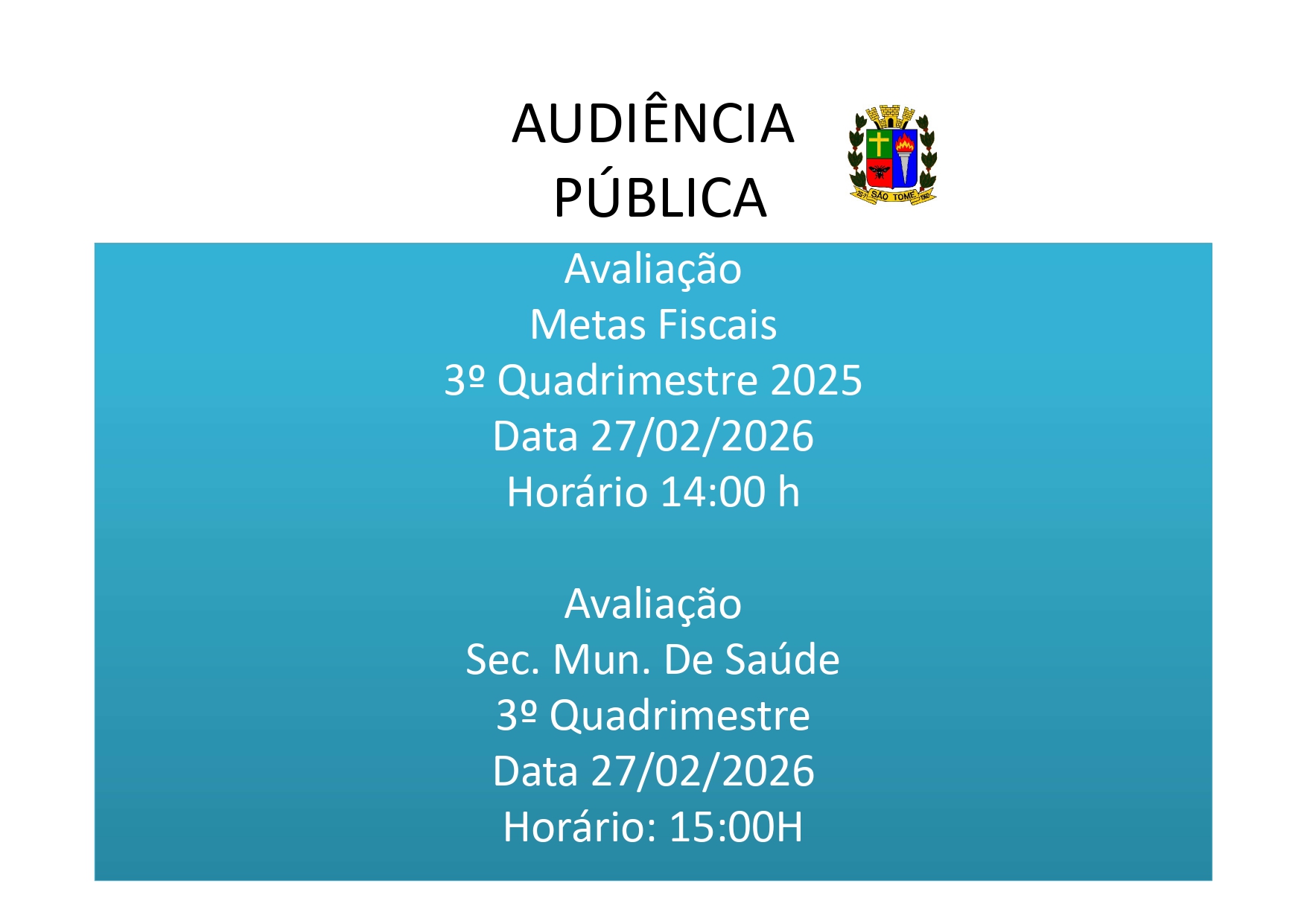 Audiência Pública 3º Quadrimestre de 2025