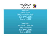 Audiência Pública 3º Quadrimestre de 2025